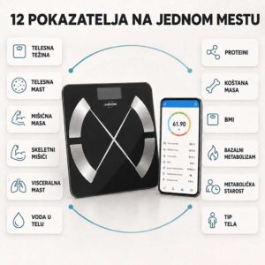 Dvanaest pokazatelja telesne kompozicije u aplikaciji pametne vage