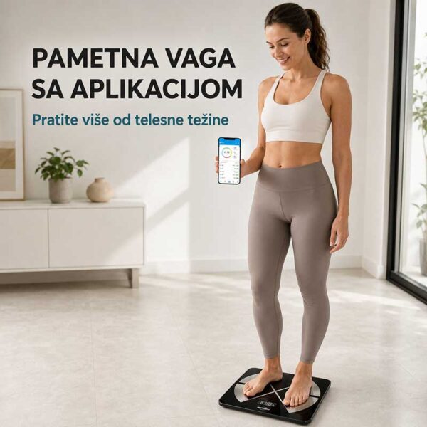 Pametna vaga sa aplikacijom za praćenje telesne kompozicije
