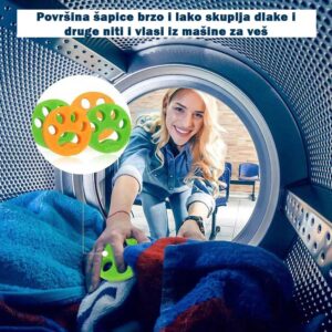 Silikonske šapice za skupljanje dlaka pri pranju veša