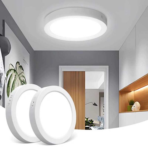 LED panel okruglog oblika montiran na plafon – hladno belo svetlo