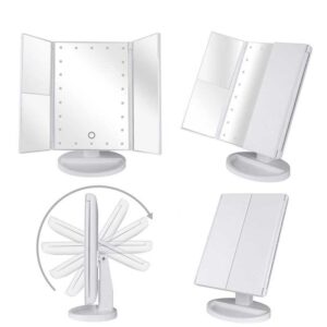 LED ogledalo za šminkanje - otvoreno, zatvoreno i rotirajuće