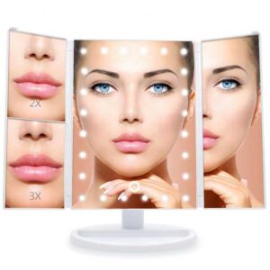 Šminkanje uz LED ogledalo sa podešavanjem svetla i uvećanjem