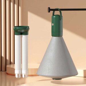 Prenosivi mini sušač okačen sa dodatnim nastavkom za sušenje obuće