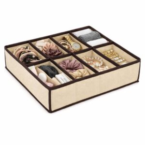 Organizer za fioke bez boje sa 8 pregrada napunjen sitnicama