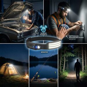LED lampa za glavu za rad mehaničara električara kampovanje pecanje i noćne šetnje