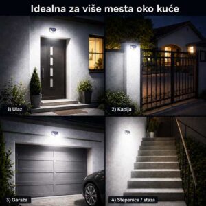 Solarna LED lampa za ulaz kapiju garažu stepenice i staze oko kuće