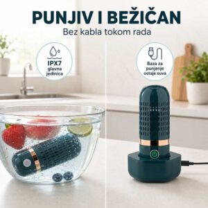 Punjivi bežični aparat za pranje namirnica sa IPX7 zaštitom glavne jedinice
