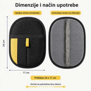 Rukavica za čišćenje dlaka kućnih ljubimaca dimenzije 24 x 17 cm