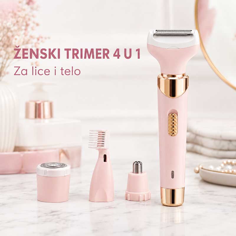 Ženski trimer 4 u 1 za lice i telo