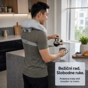Bežični masažer za vrat i ramena sa podesivom trakom za slobodne ruke