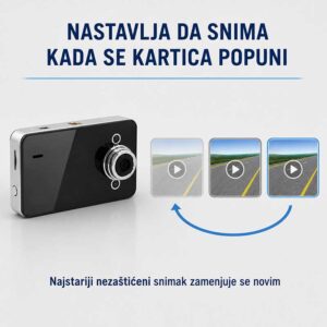 Ciklično snimanje kamere za auto koje najstariji snimak zamenjuje novim