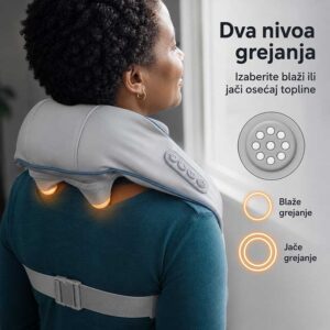 Masažer za vrat i ramena sa blažim i jačim nivoom grejanja