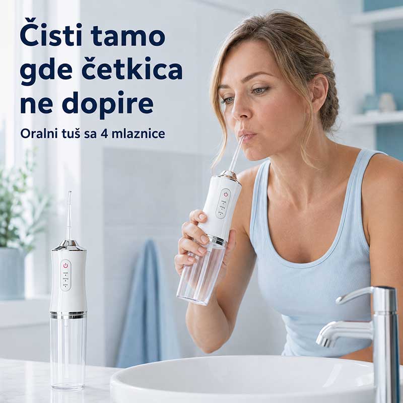 Oralni tuš sa 4 mlaznice – čisti tamo gde četkica ne dopire