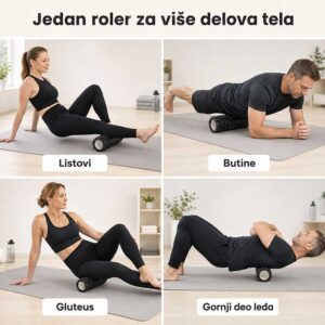 Roler za masažu listova, butina, gluteusa i gornjeg dela leđa