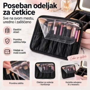 Odvojivi odeljak za četkice sa elastičnim držačima i providnom zaštitnom folijom