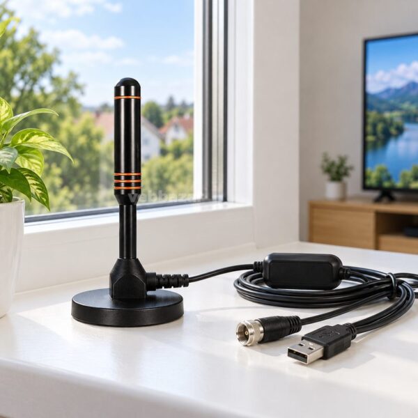 Digitalna antena za TV sa magnetnom bazom na prozorskoj klupici