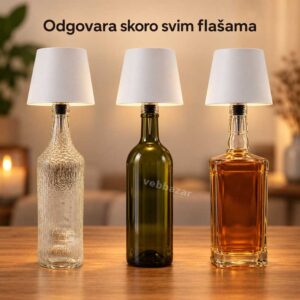 LED lampa za flašu postavljena na različite vrste flaša