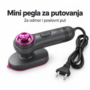 Mini pegla za putovanja sa kablom i evropskim utikačem