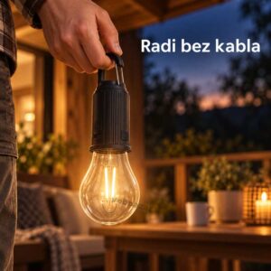 Prenosiva LED kamp lampa koja radi bez kabla